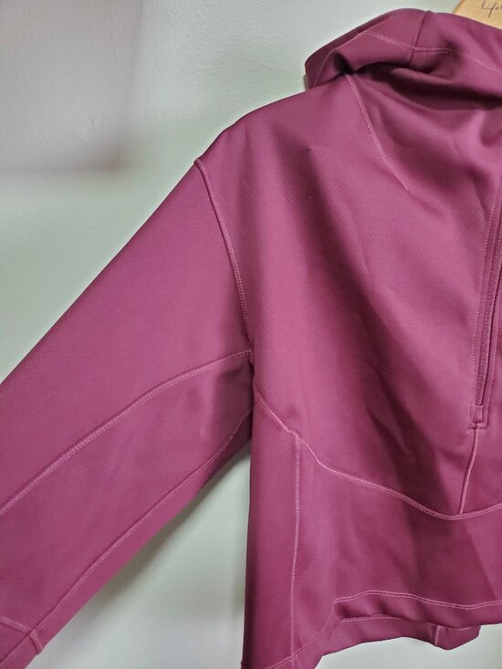 BORN PRIMITIVE Convertible Pullover Hoodie 1/2 Zip Cropped Sangria Women's XL - Picture 5 of 13